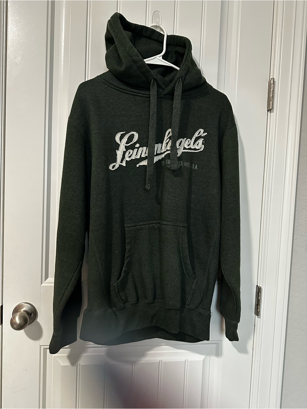 Leinenkugels Heavy Artisan Olive Green Hooded Pullover with Script Logo